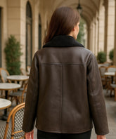 Jaqueta Feminina de Couro Peluciada Oversized Inverno | Flamew